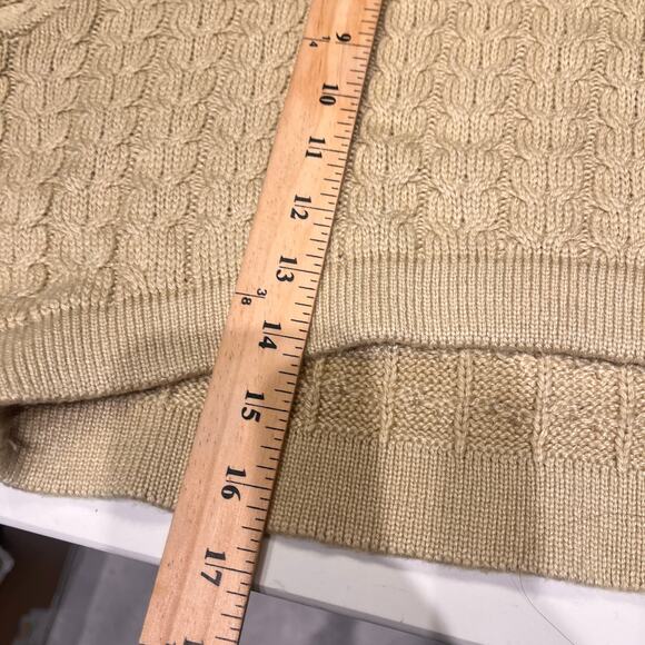 Danielle Bernstein Khaki Green Cable Cropped Sweater Large - Picture 8 of 9